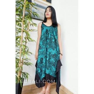 hand printing rayon long dress fashion clothing made bali